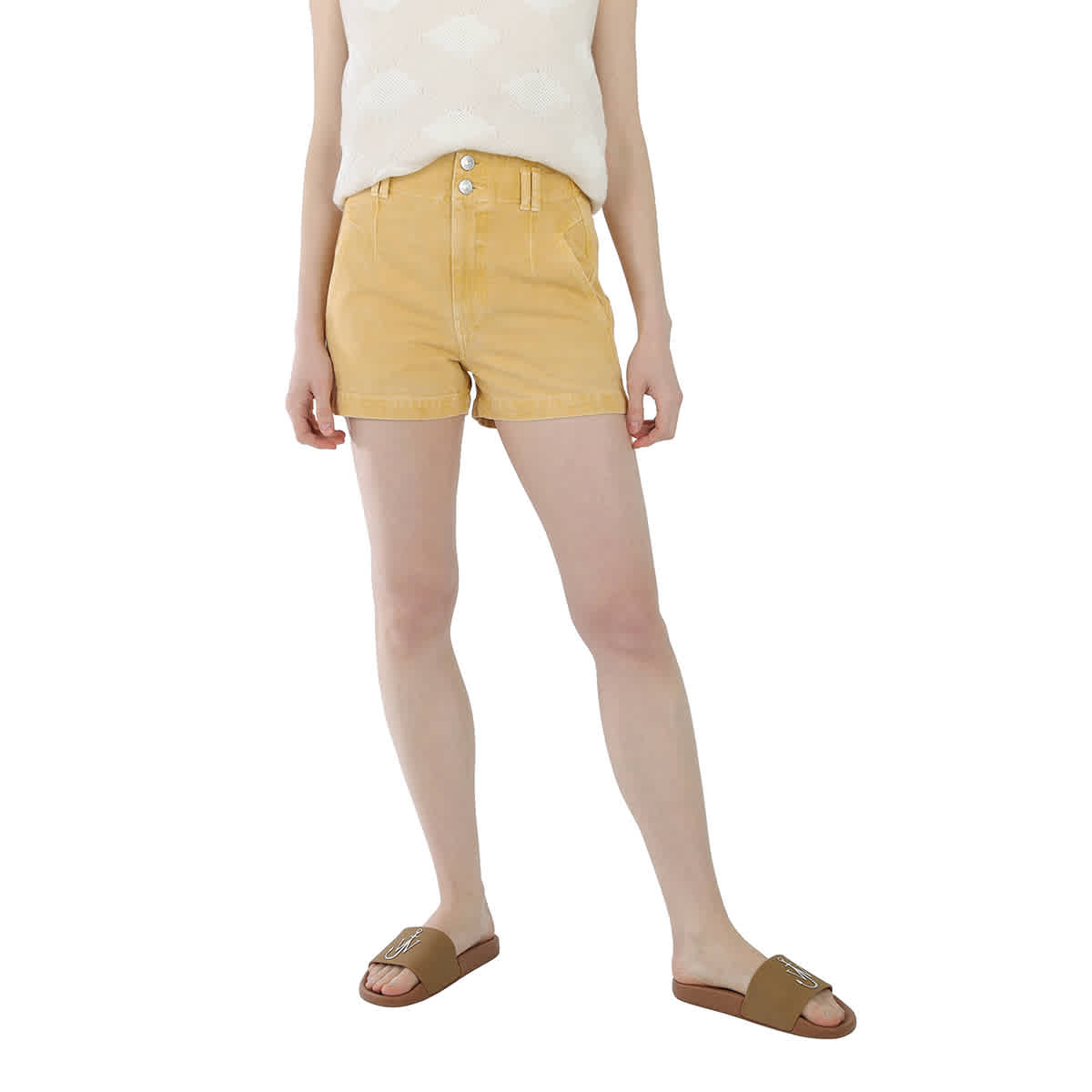 

Isabel Marant Etoile Женские Джинсовые шорты Honey Tihiana с высокой талией, Honey