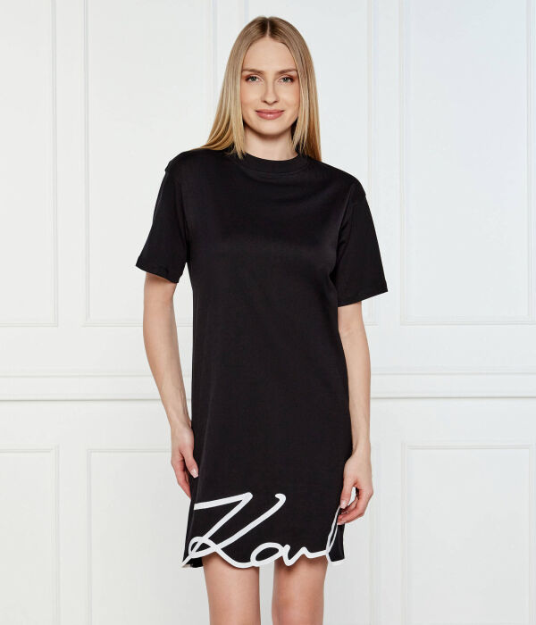 

Платье с фирменным подолом Карла Karl Lagerfeld, черный