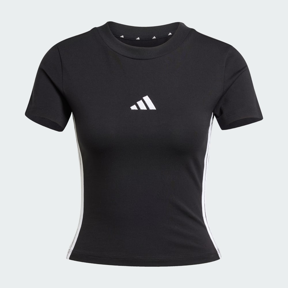 

Футболка Adidas Essentials 3-Stripes Slim Baby Tee, черный/белый