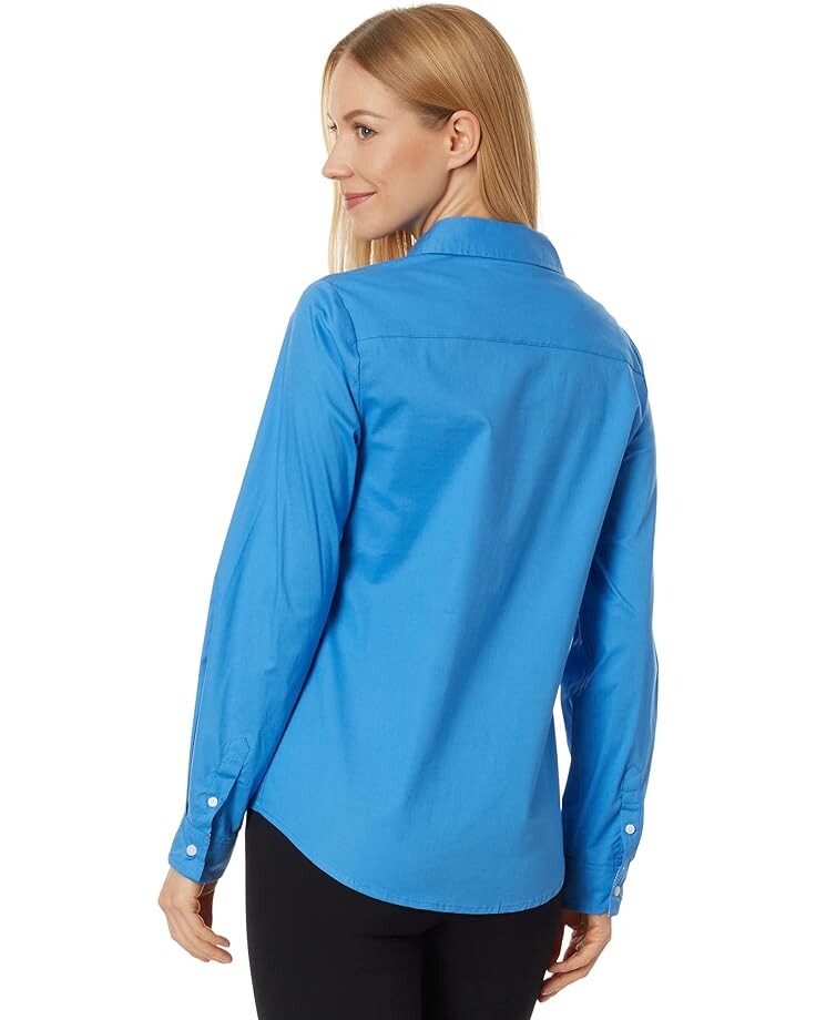 

Рубашка U.S. POLO ASSN. Long Sleeve Solid Stretch Poplin Shirt, цвет Super Sonic Blue
