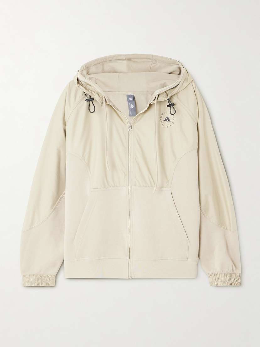 

Толстовка с капюшоном из органического хлопкового джерси с вставками из ракушки Adidas By Stella Mccartney, желтый