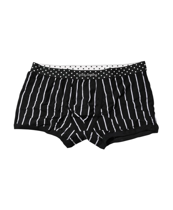 

Полосатые боксерские трусы с логотипом. Dolce & Gabbana, черный
