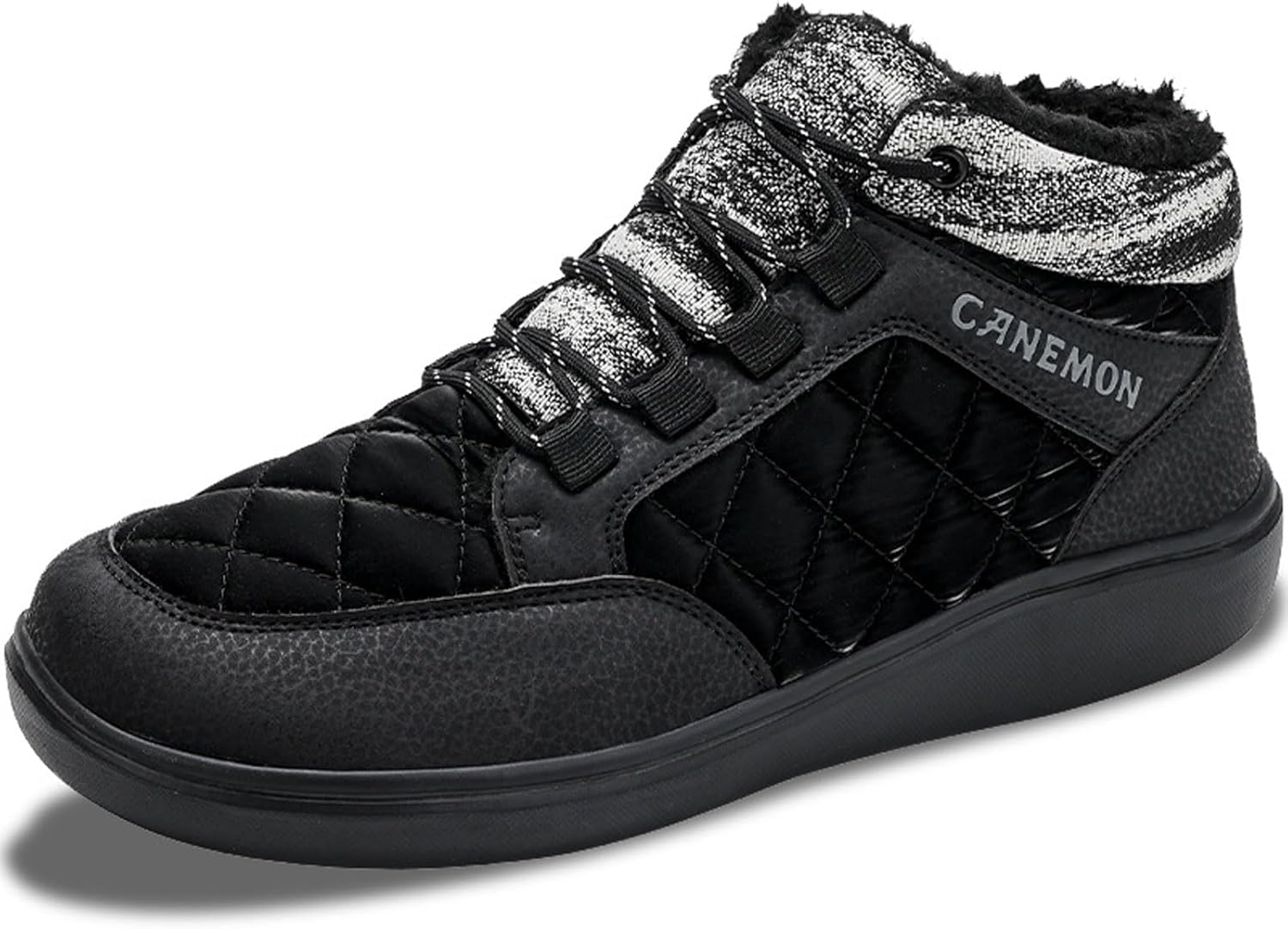 

Мужские теплые зимние ботинки с шнуровкой, на флисовой подкладке, с комфортным широким носком, для активного отдыха, противоскользящие, зимние ботинки на голеностоп, для пеших прогулок и прогулок на улице Xhognls, черный