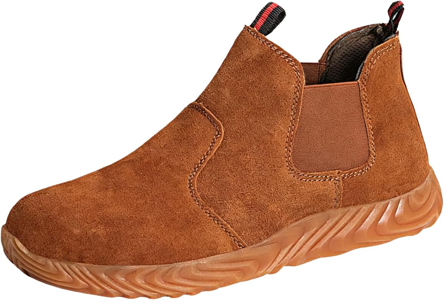 

Мужские замшевые туфли с толстой подошвой и стальным носком, повседневные, удобные, с закругленным носком, противоскользящие защитные обувь для улицы, для работы на стройке, сварочные ботинки Nxnbhsl, коричневый