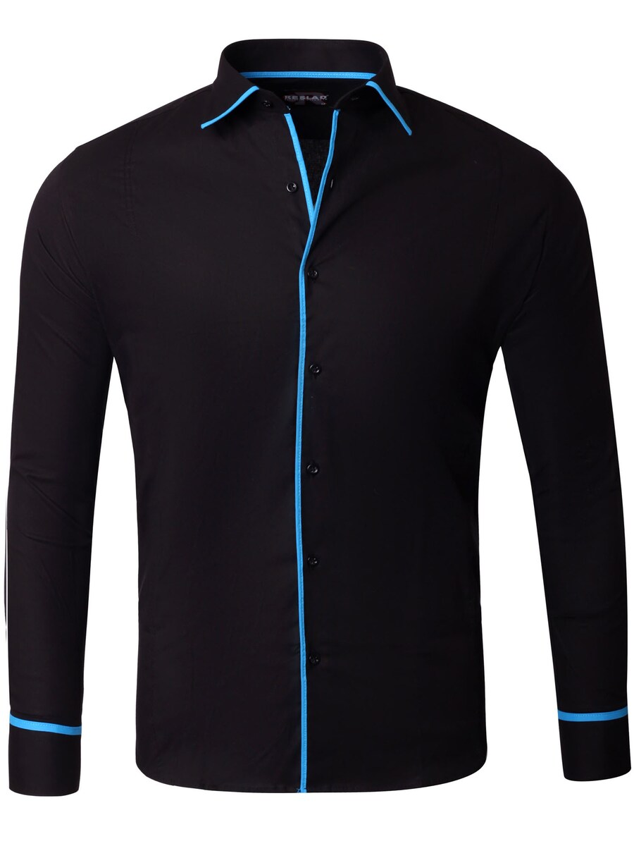 

Рубашка Slim Fit на пуговицах Reslad RS7118, черный