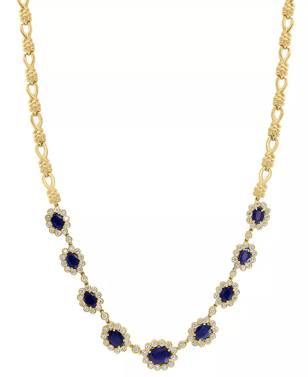 

Ожерелье-Воротник Effy длиной 18 дюймов с сапфирами (6-3/4 карата) и бриллиантами (2-1/10 карата) в 14-каратном золоте, с градуированным ореолом Effy Collection, sapphire