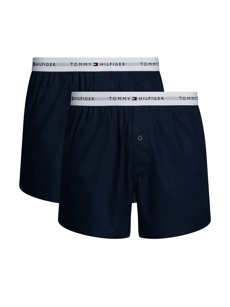 

Tommy Hilfiger Underwear Webboxer "2P WOVEN BOXER" (2 шт. в упаковке), с надписью-логотипом, цвет Desert Sky/Desert Sky