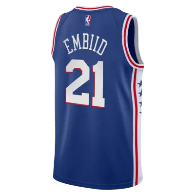 Джерси Nike Joel Embiid Philadelphia 76ers 2023/24 Icon Edition, цвет Rush Blue — фото 2