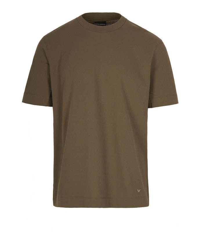 

Коричневая хлопковая футболка и поло Emporio Armani, зеленый