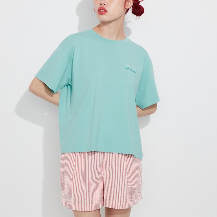 X POP MART SS23 Футболка женская зеленая Uniqlo — фото 3