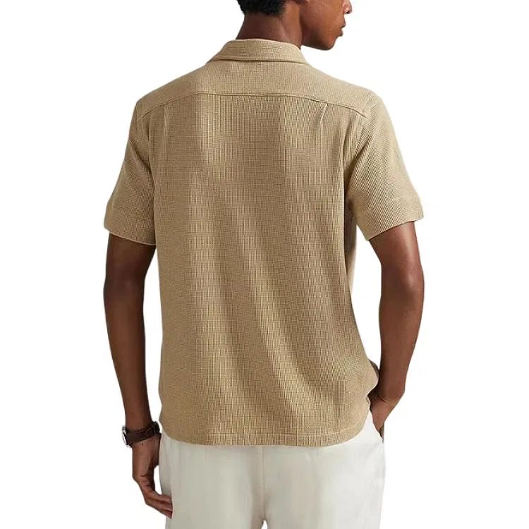 Рубашка Straight Fit мужская Polo Ralph Lauren бежевая — фото 4