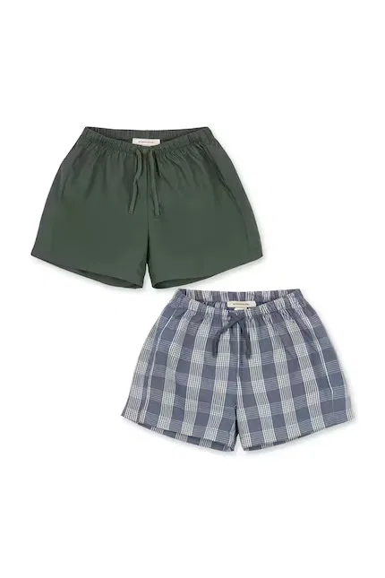Шорты детские хлопковые 2 PACK VERNE SHORTS Konges Sløjd, зеленый