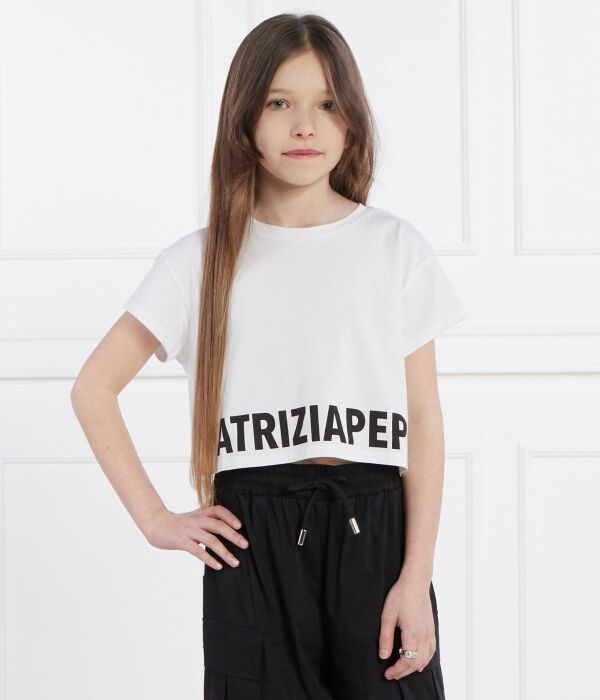 Футболка трикотажная Cropped fit Patrizia Pepe, белый — фото 3