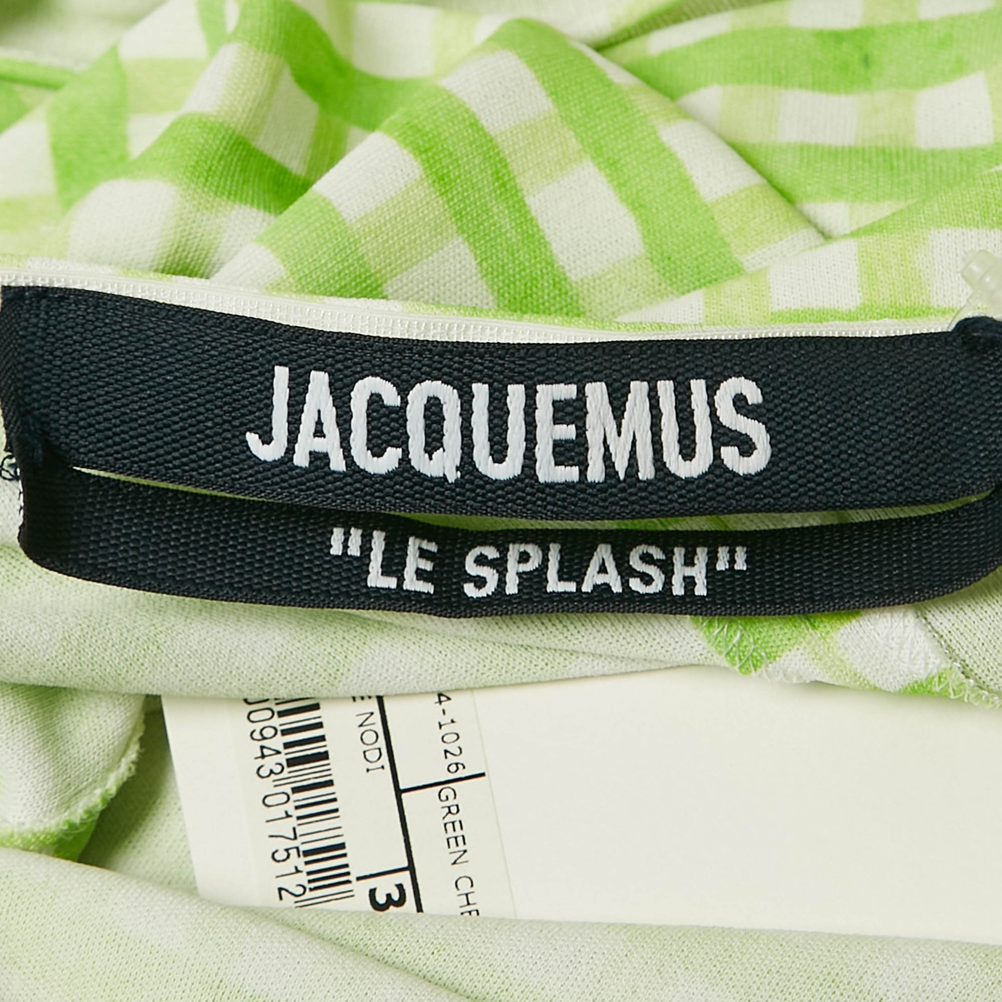 Платье-миди Jacquemus La Robe Nodi в зеленую клетку из трикотажа — фото 3