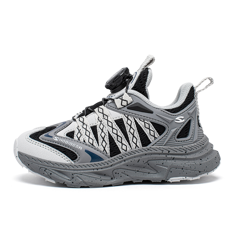 

Низкие детские кроссовки для повседневной жизни HOBIBEAR, серый/черный