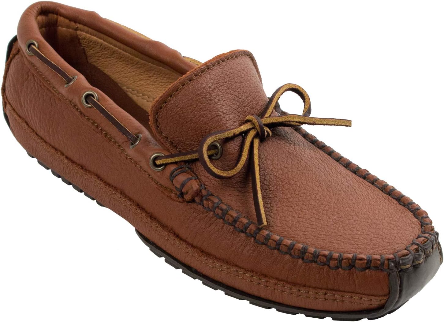 Мокасины Minnetonka Men's Moosehide Weekend, коричневый/карамельный — фото 2