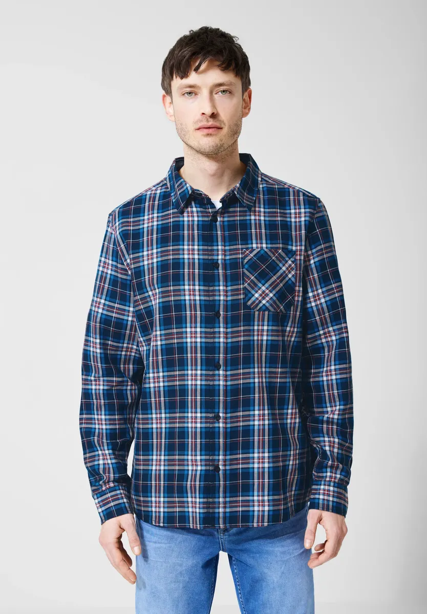 

STREET ONE MEN рубашка в клетку с клетчатым узором, синий
