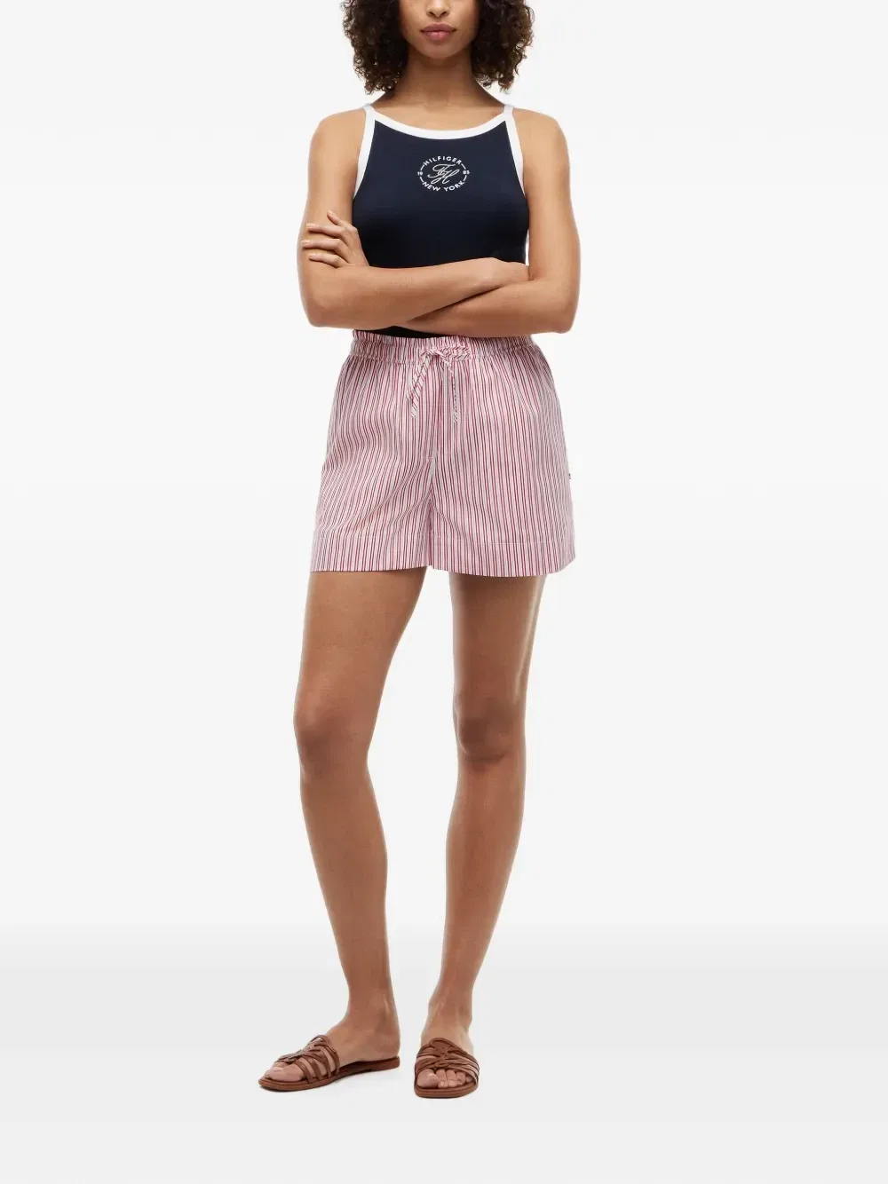 Шорты на шнурке в вертикальную полоску Tommy Hilfiger, красный — фото 2