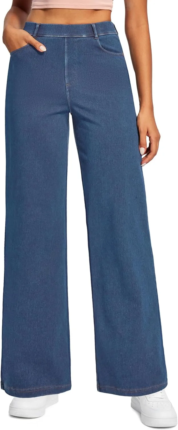 

Ewedoos широкие джинсы для женщин, стрейч, высокая посадка