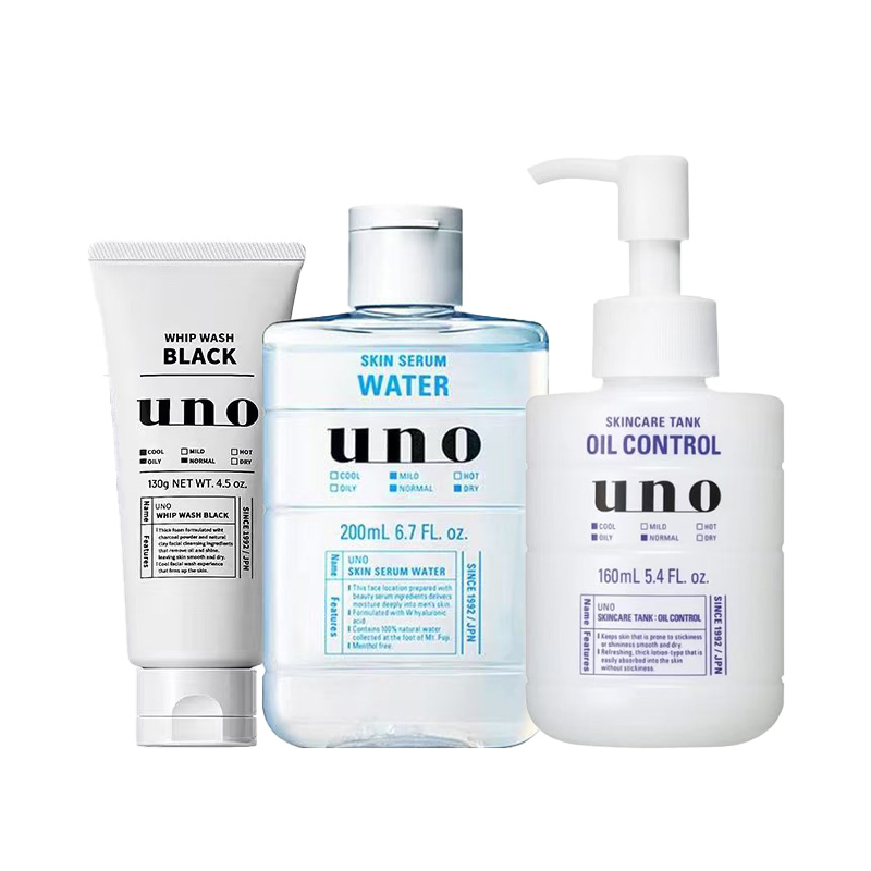 

Мужской набор для ухода: очищающее средство и тоник, восстановление и контроль жирности, 130г+200г Uno