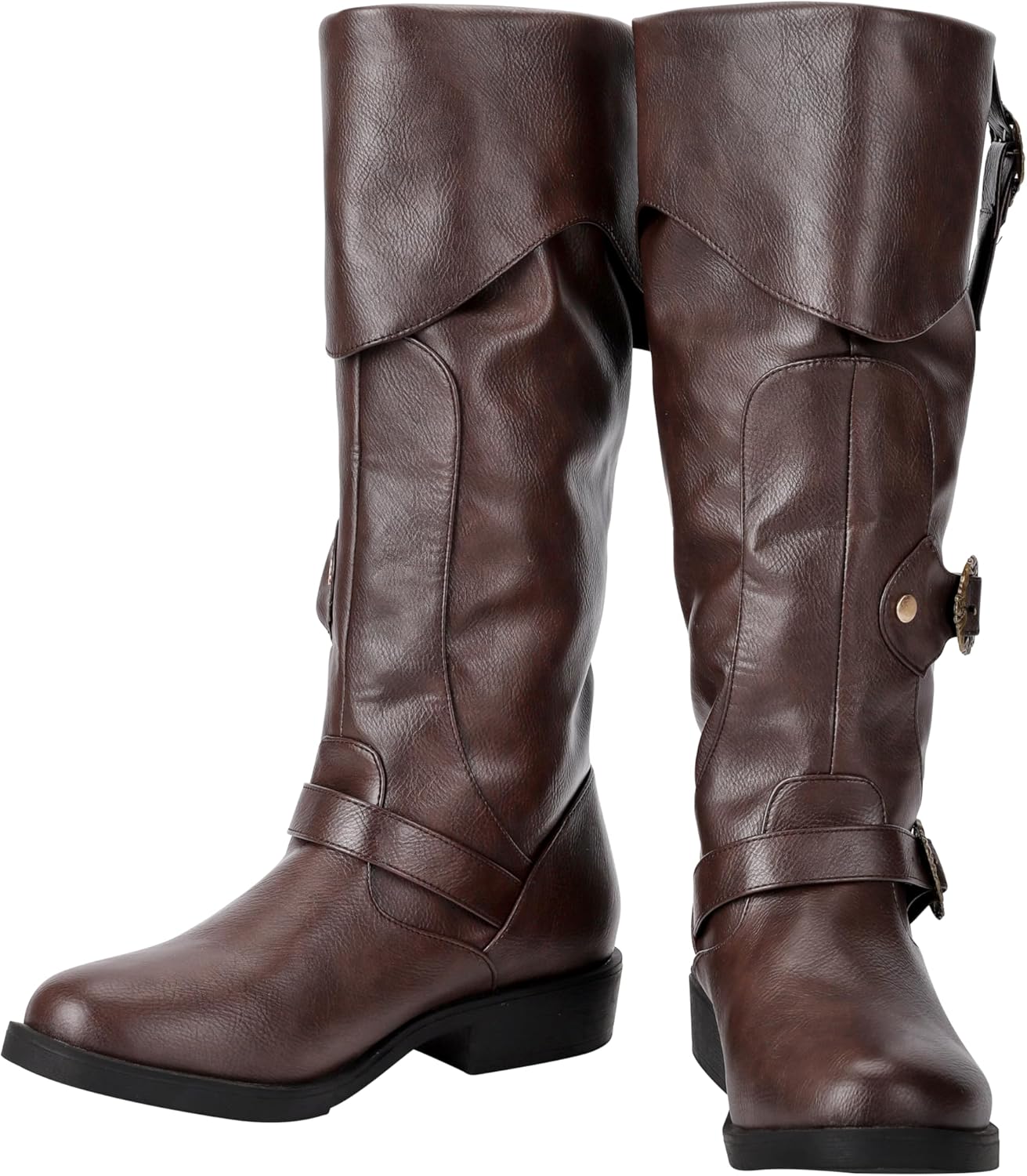 

Мужские ренессансные сапоги Пиратский костюм Сапоги в стиле средневекового стимпанка Винтажная обувь для косплея на Хэллоуин Ace Shock, темно-коричневый