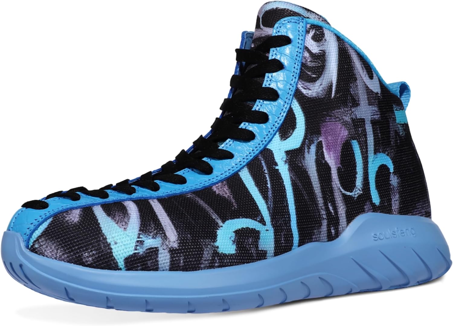 

Мужские и женские высокие кеды с уникальной шнуровкой, легкие, с противоскользящей подошвой, для уличного баскетбола Soulsfeng, Graffitiblue