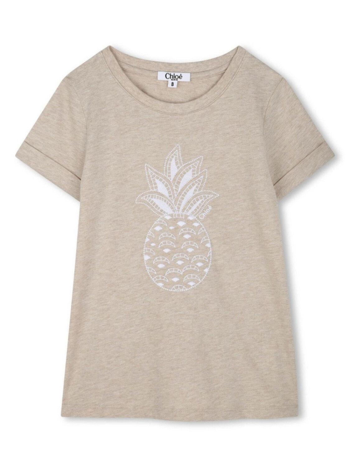 

Chloé Kids футболка с вышивкой, нейтральный цвет