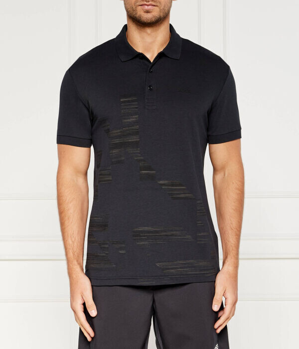 

Футболка поло мужская Boss Green Пэдди с принтом, черный