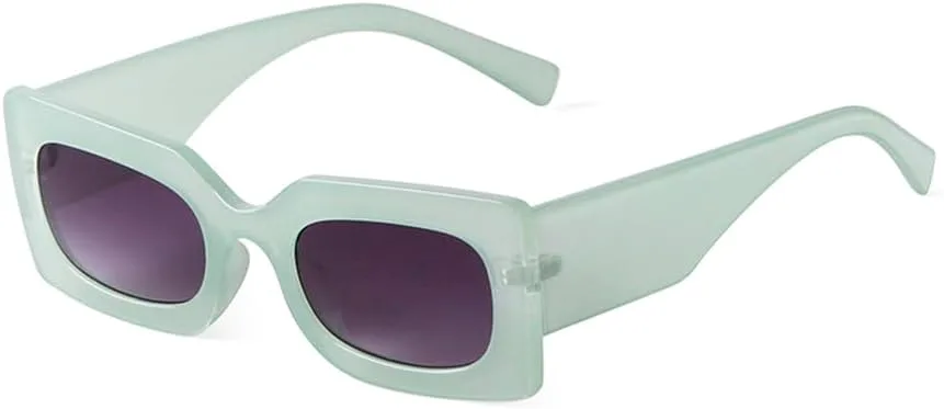 

Модные ретро-солнцезащитные очки в желтых прямоугольных очках для женщин и мужчин, стильные зеленые солнцезащитные очки в широкой оправе HVTVTLA, C3 Green Double Gray