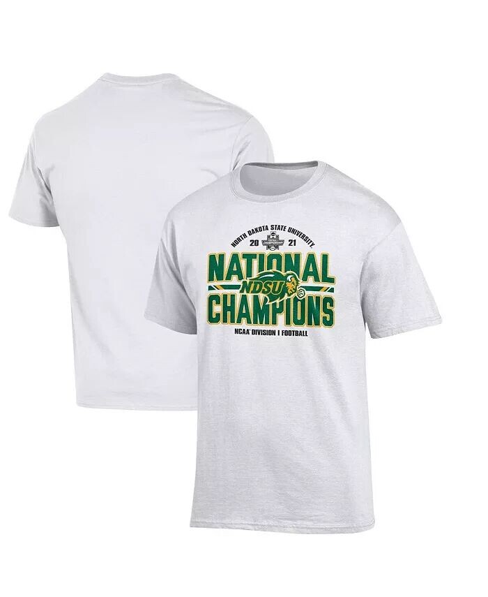 

Мужская белая футболка NDSU Bison 2021 FCS Football National Champions Locker Room