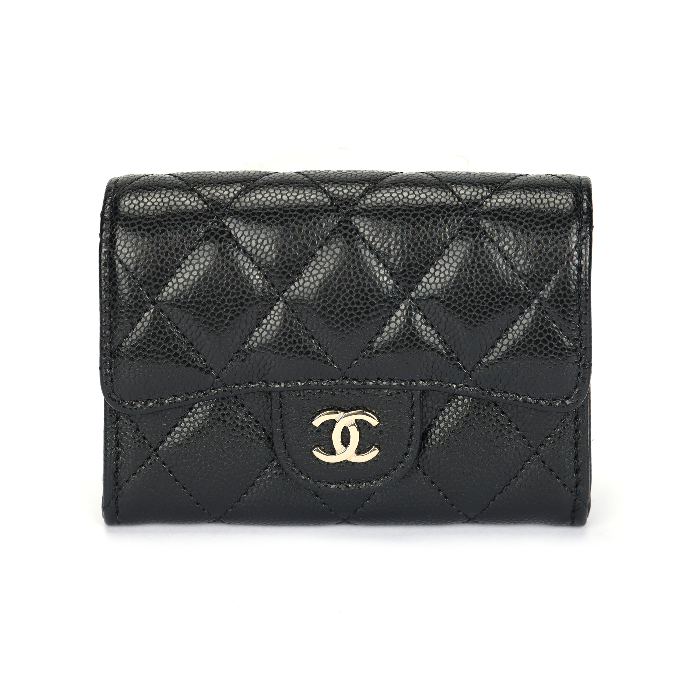 

CHANEL Классический черный кошелек-держатель для карт на молнии