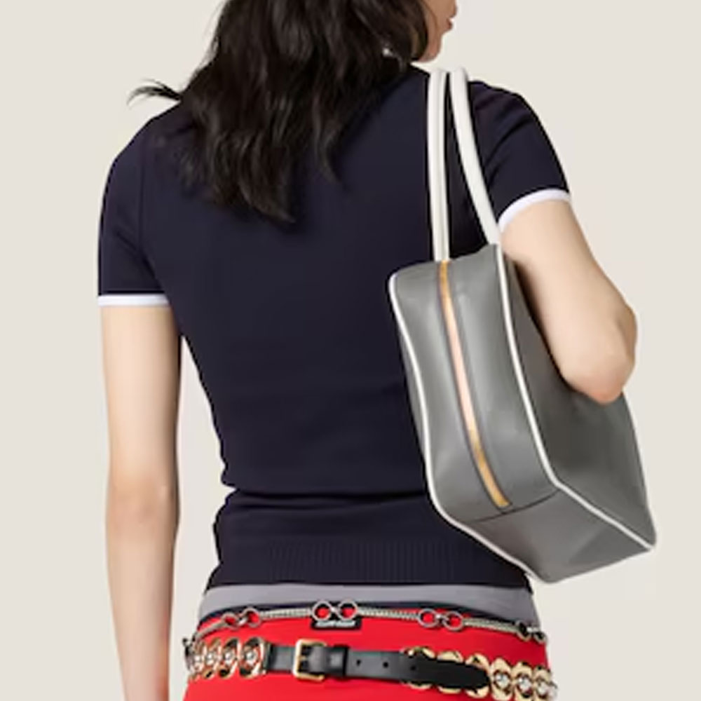 MIU MIU Футболка женская синяя Regular T Shirt — фото 4