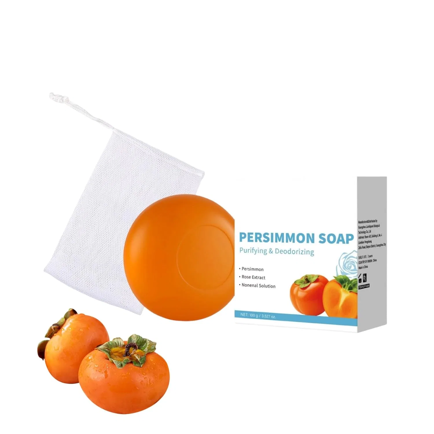 Натуральное дезодорирующее мыло с экстрактом хурмы (100 г) Generisch, 1Pc