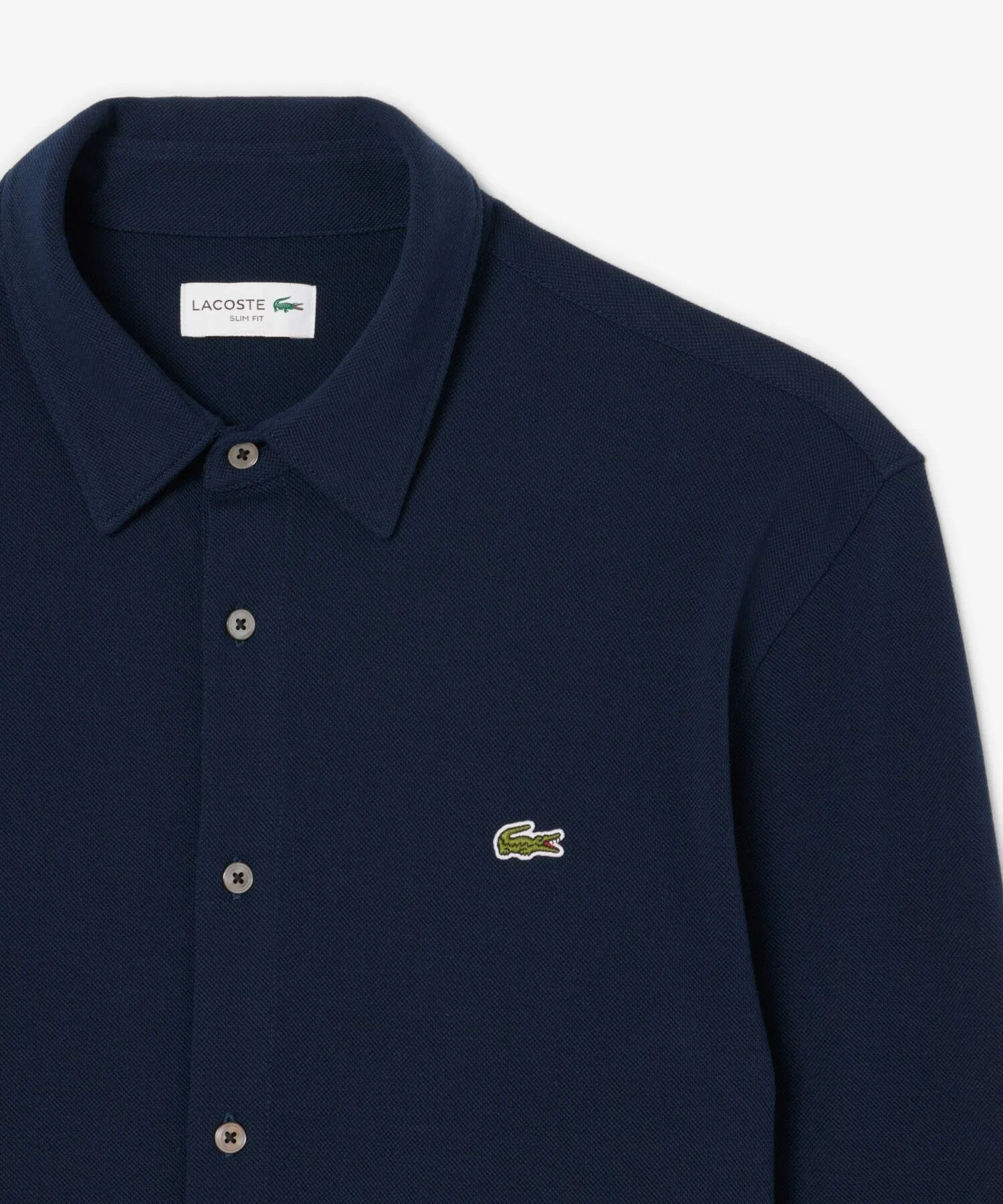 Рубашка Lacoste Slim Fit из органического хлопка, материал пике, унисекс