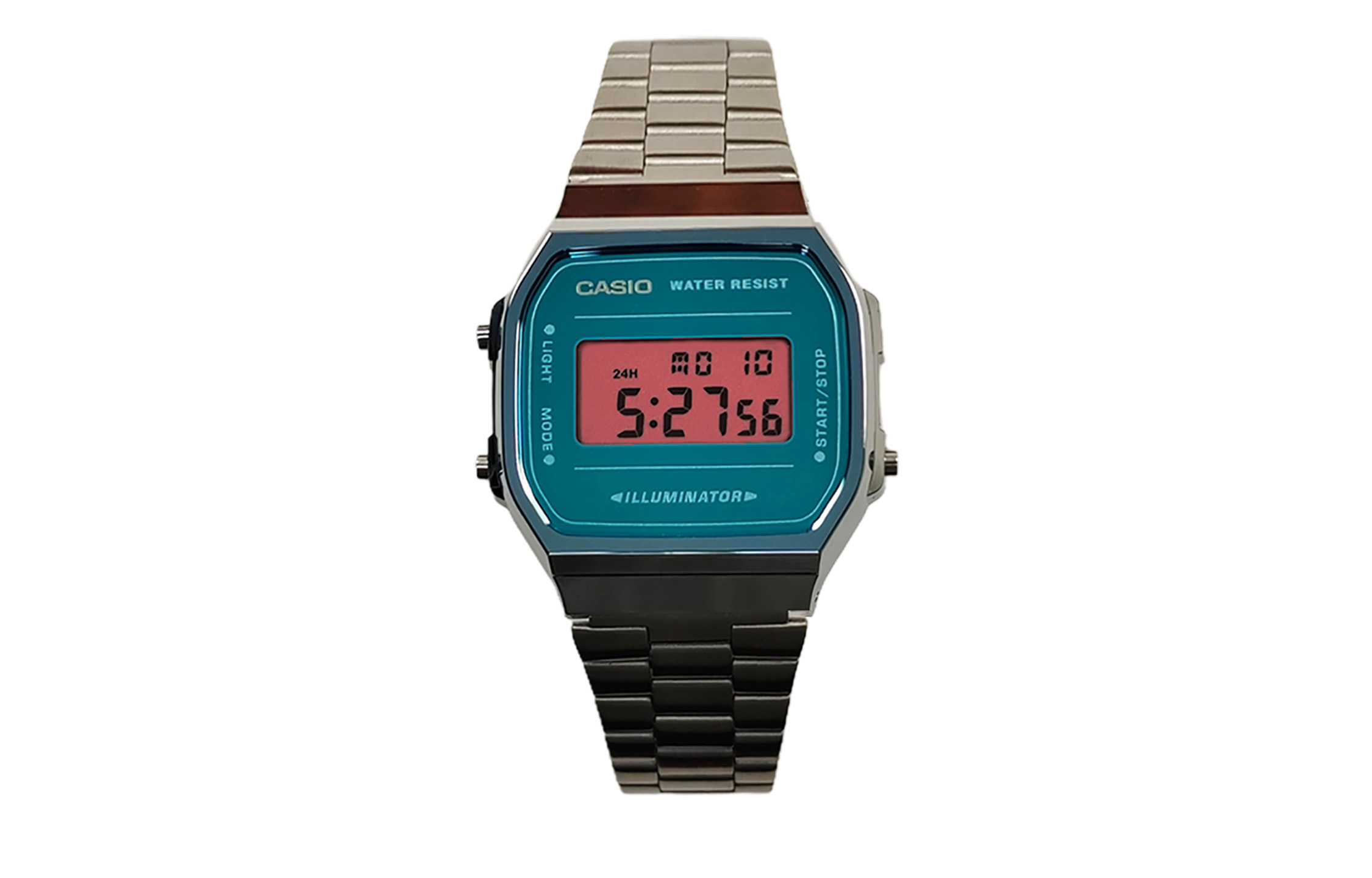

CASIO Часы Retrofit Series Quartz Movement Stainless Steel Strap Watch Men's Watch Blue Dial, Blue Dial with Pink Crystal Lens
