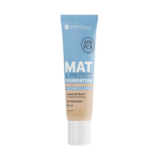 

Матовая основа Mat & Protect Foundation Spf 25 Bell Hypoallergenic, цвет beige