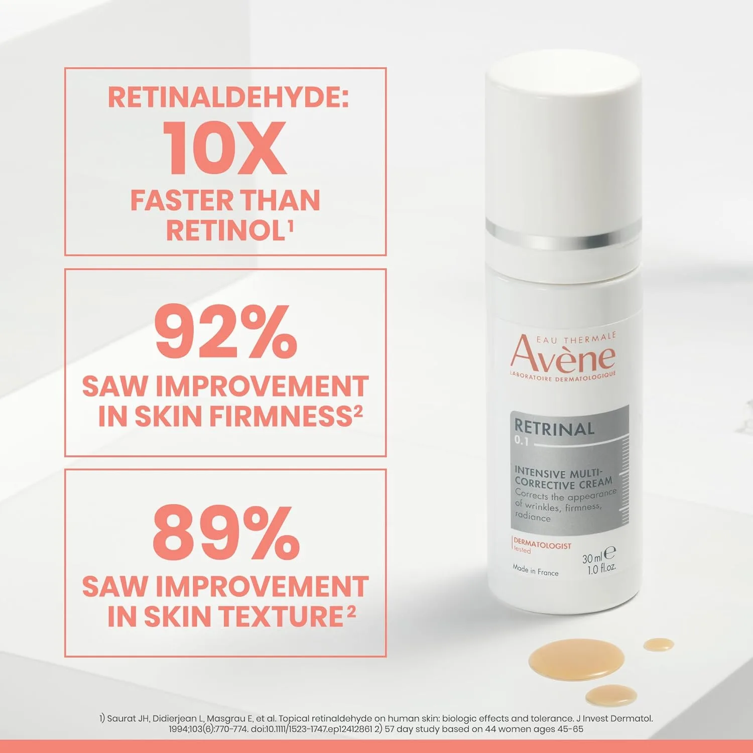 Avène Retrinal Intensive Multi-Corrective крем с ретинальдегидом, ниацинамидом и гиалуроновой кислотой, 30 мл, gold — фото 4