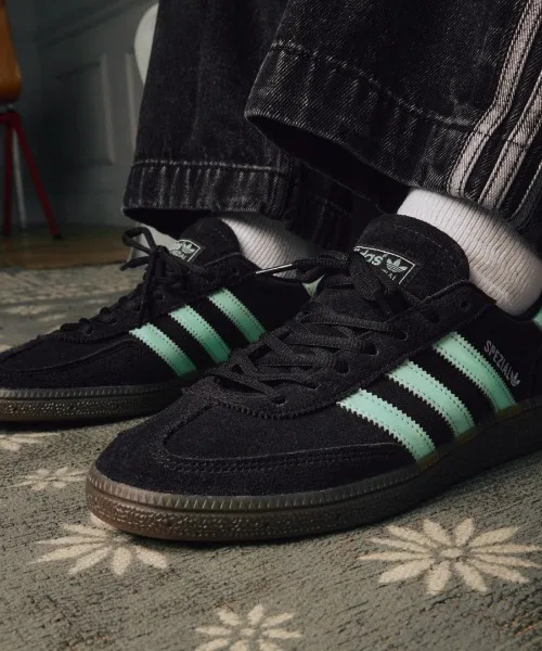 Мужские/женские кроссовки из натуральной кожи HANDBALL SPEZIAL Adidas чёрные — фото 3