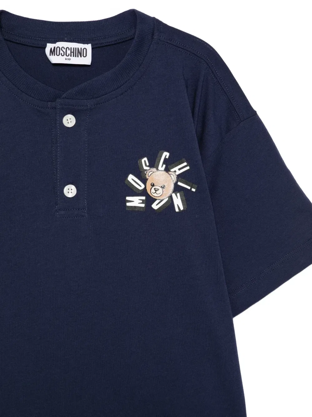 Комплект из футболки и шорт с принтом Moschino Kids, синий — фото 3