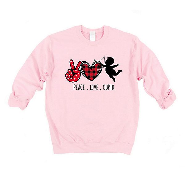 

Свитшот Peace love cupid Simply Sage Market, Light Pink