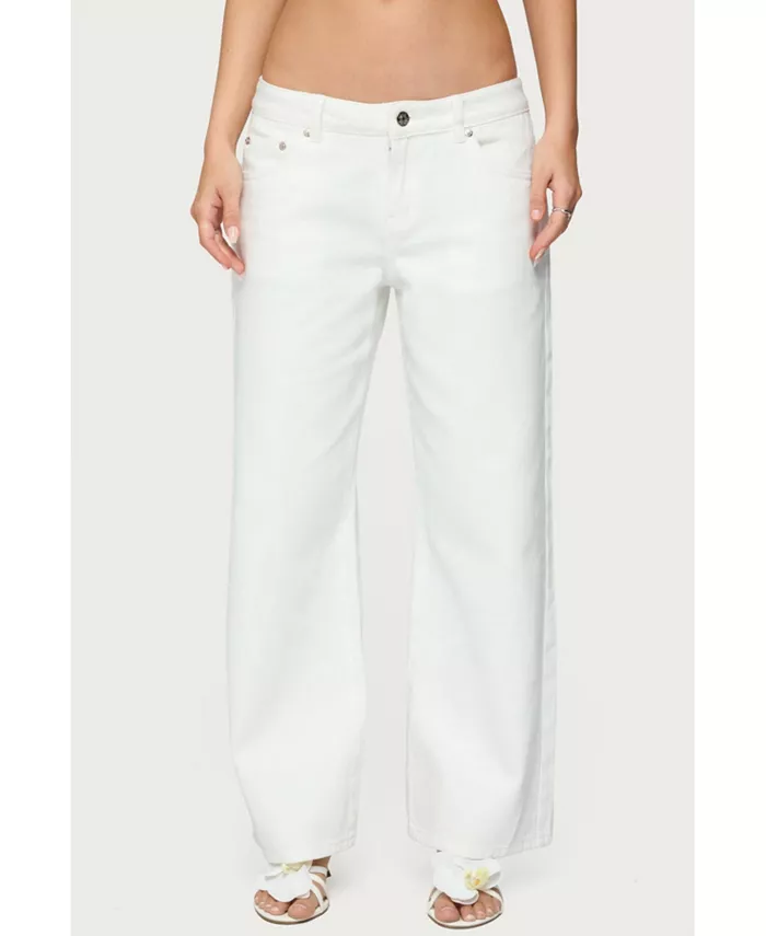 

Женские римские джинсы с низкой талией и свободным кроем Edikted, белый
