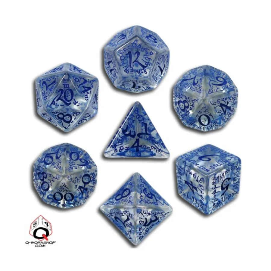 

Поли-набор прозрачный с синим (7), Elven Dice