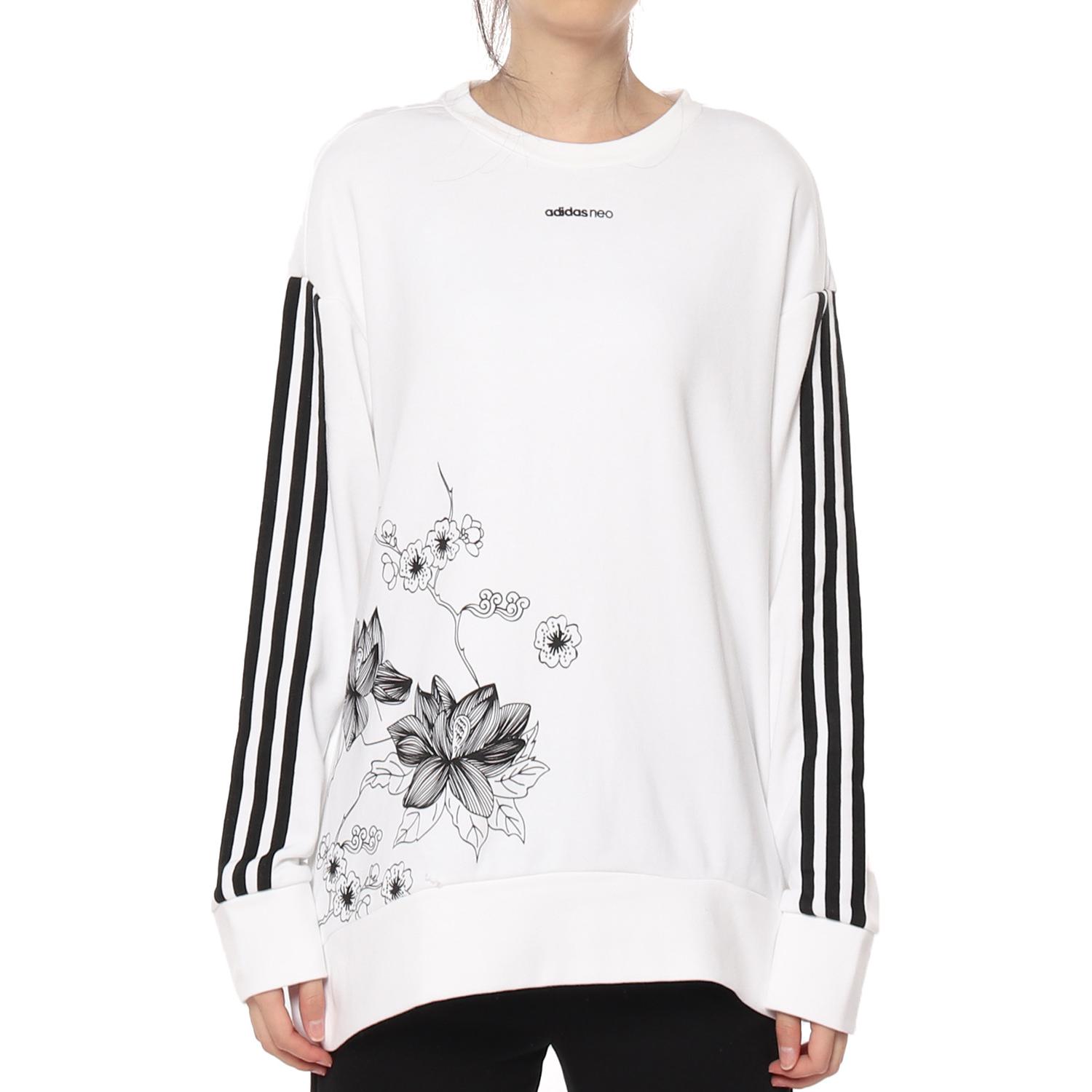 

Adidas Neo Женская американская толстовка, белая/черная
