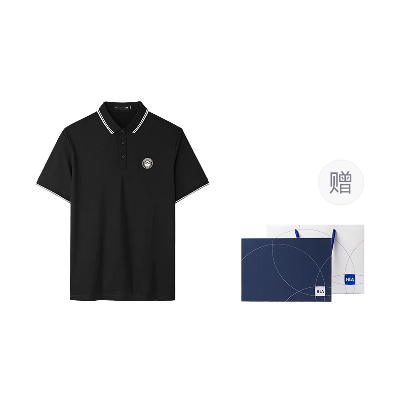 

Рубашка-поло мужская HLA, Black 6L (Blue White Box)