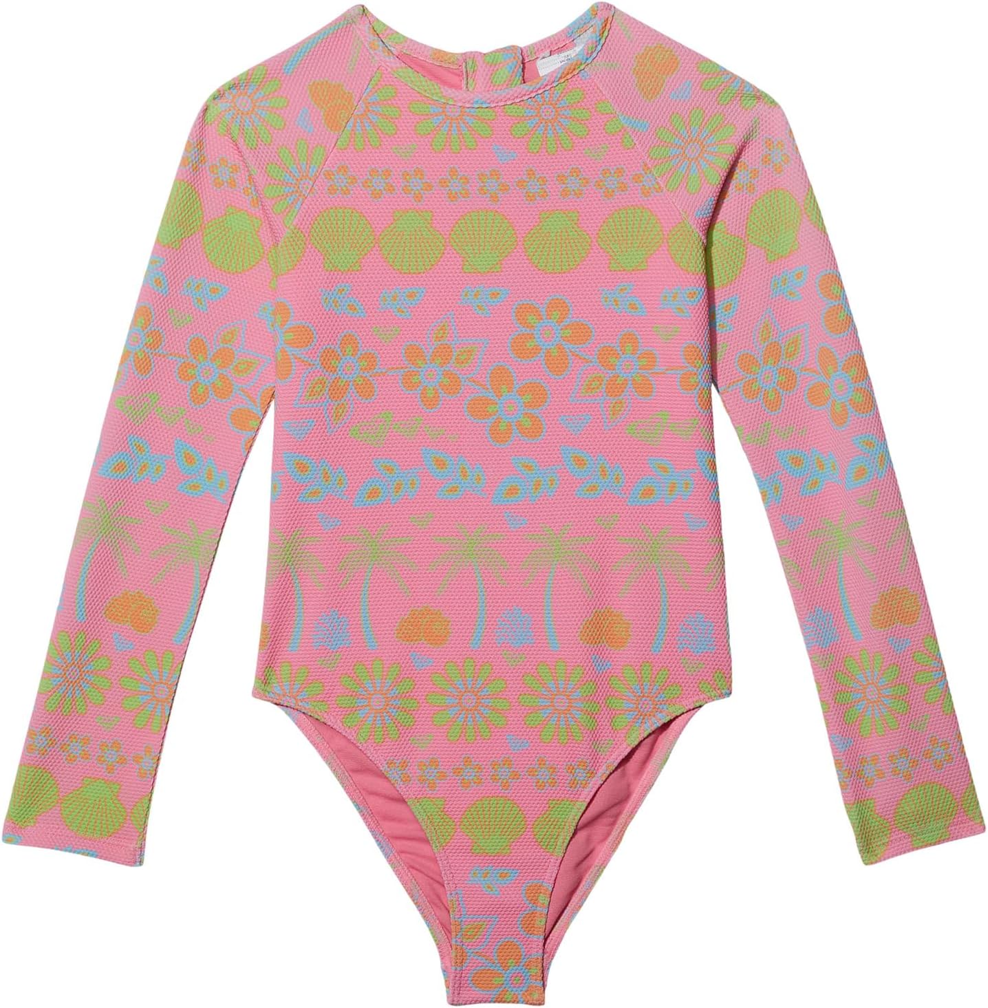 

Купальник Roxy Kids Beach Day Together Long Sleeve One-Piece Swimsuit, цвет Sachet Pink Beachy Bebe