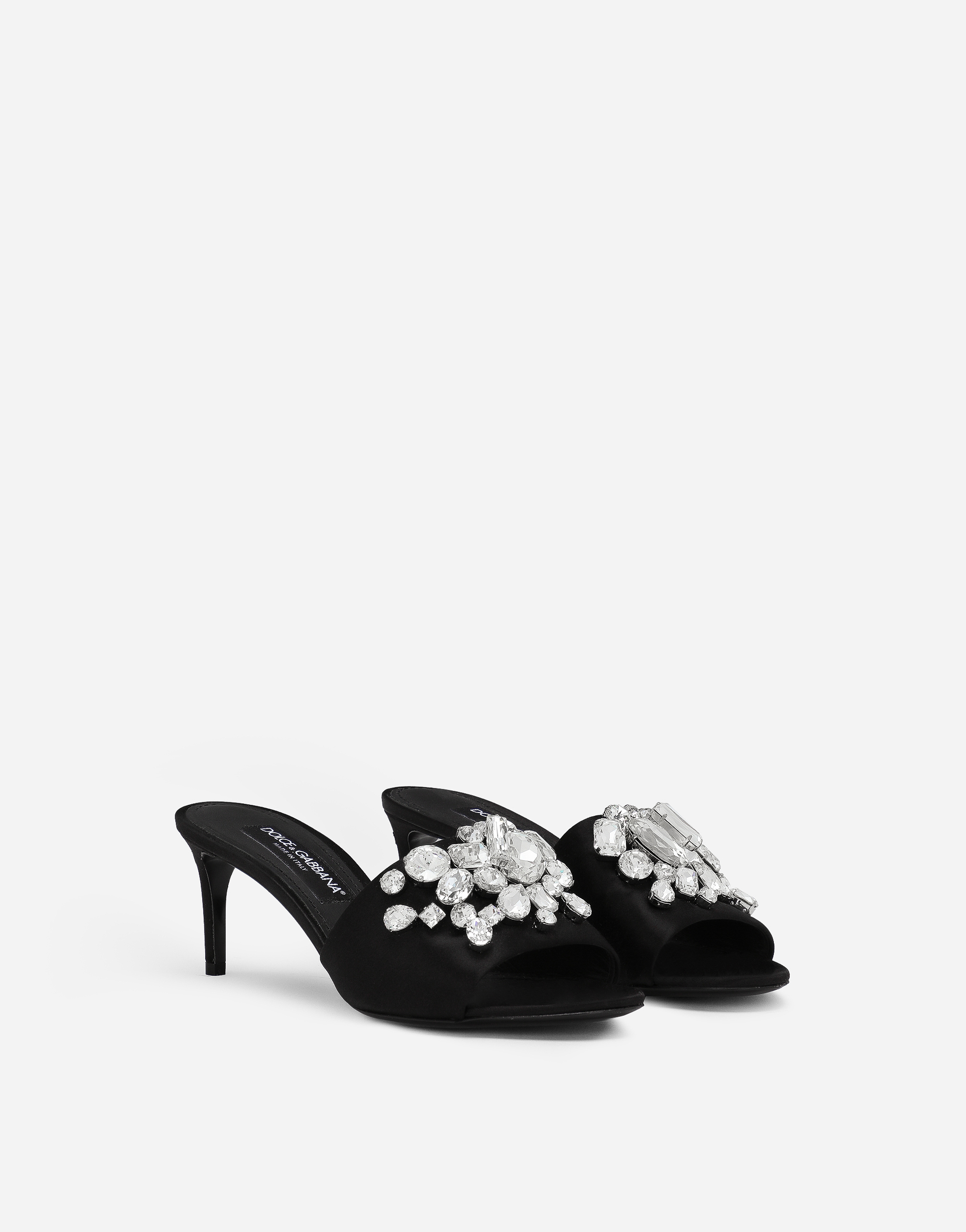 Атласные мюли с вышивкой Dolce & Gabbana, черный — фото 2