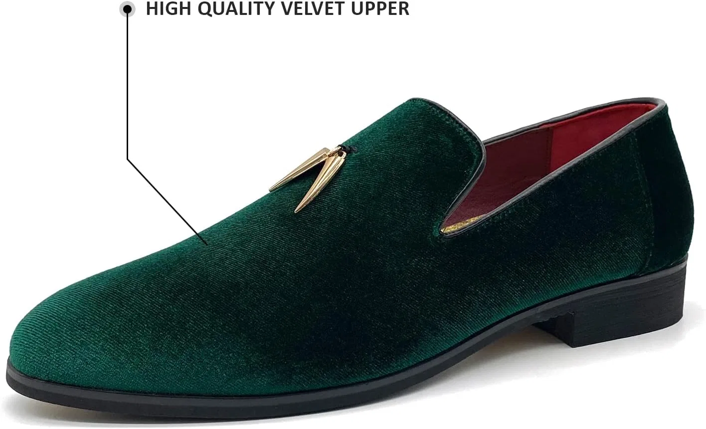 Мужские лоферы MHB Penny Slip-On из бархата и замши, туфли-слипоны с блестками, в стиле смокинга, Green — фото 3
