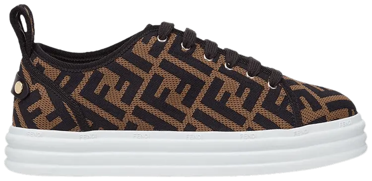 Кроссовки Fendi Wmns FF Motif Rise Fabric Platform 'Tabacco', коричневый