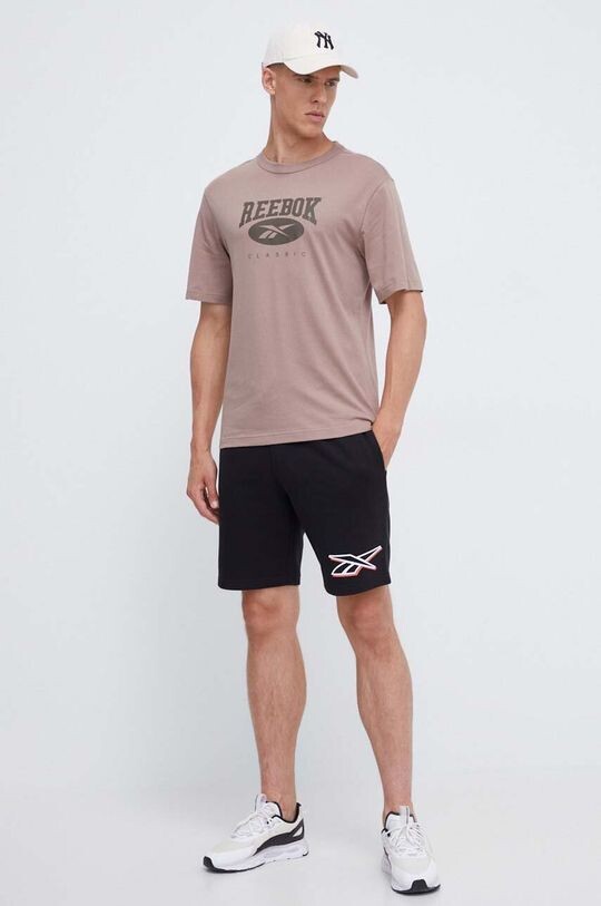 

Хлопковая футболка Reebok Classic, коричневый