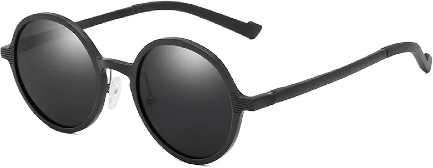 

Солнцезащитные очки с защитой UV400 | Круглая оправа, металлические петли | Для женщин и мужчин, для занятий спортом на открытом воздухе и вождения DSVIGF, Black Grey2